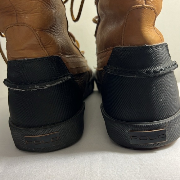 PREOWNED Polo Ralph Lauren Men's Declan Sherling Lace Up Brown Boots Sz 11D - Picture 5 of 7